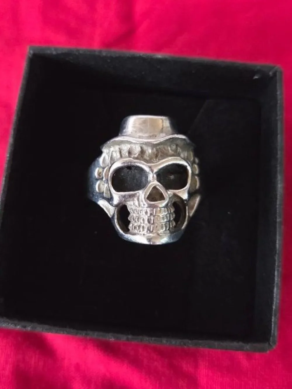 Gothic Biker Skull Ring Size 14, Stainless Steel Skull Ring, Men's Punk Rock